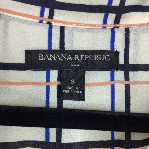 BANANA REPUBLIC SIZE 8 PLAID DRESS SUMMER BEACH VACATION GUC - Picture 13 of 16